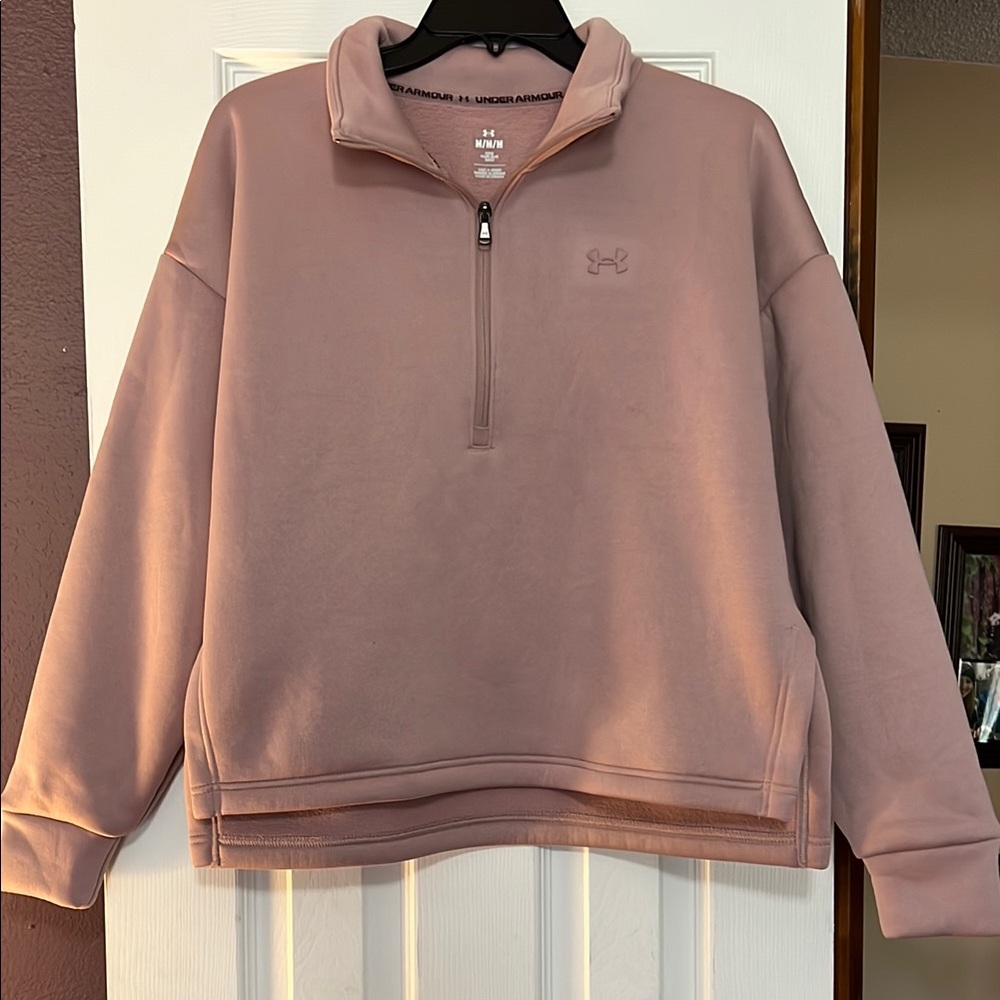 Under Armour woman's Dusty Rose fleece Zip-Up Sweater jacket